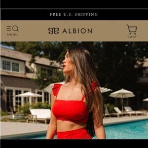 Albion Vibrant Red Swim Top and Skirt